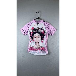 Retro Image Apparel New Yorker Cycling Jersey Womens Small Pink Floral Full Zip‎